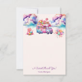 スイートバジェットキャンディーレーンキッドの誕生日シール サンキューカード (正面)