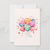 スイートバジェットキャンディーレーンキッドの誕生日シール サンキューカード (裏面)