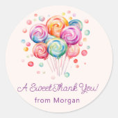 スイートバジェットキャンディーレーンキッドの誕生日シール ラウンドシール (正面)