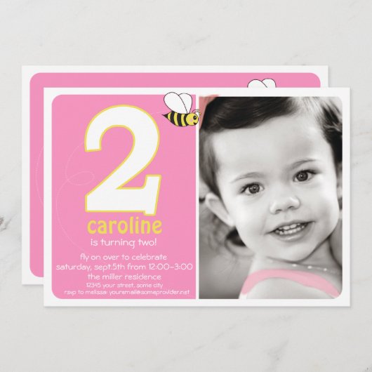 スイートバジービー2年フォト招待状 招待状 (正面/裏面)