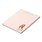 スイートバセットハウンドイラストレーションオンピンク ノートパッド (回転)