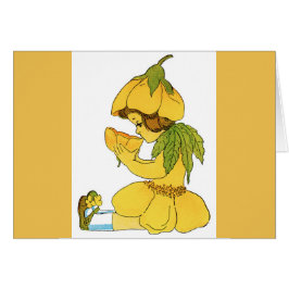 スイートバターカップチャイルドイエローグリーティングカード