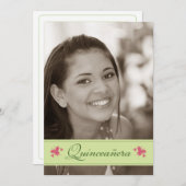 スイートバターブライズキンセアニェラ招待状（セージ） 招待状 (正面/裏面)