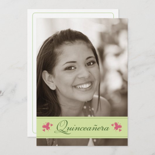 スイートバターブライズキンセアニェラ招待状（セージ） 招待状 (正面/裏面)