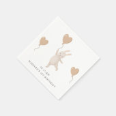 スイートバニーとハートバルーン1st誕生日パーティー スタンダードカクテルナプキン (角)