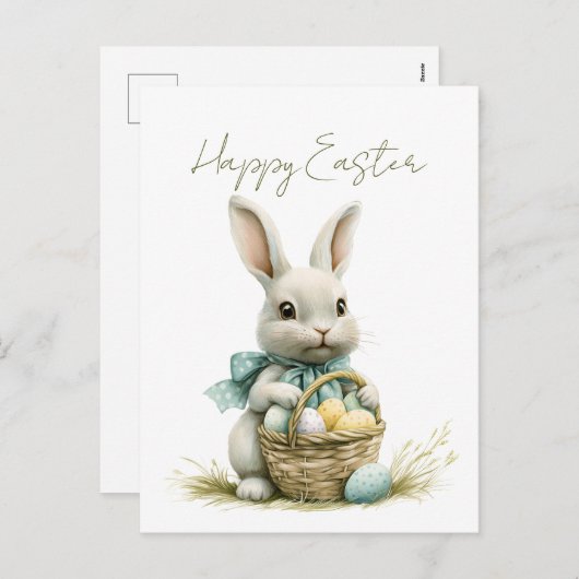 スイートバニーウォーターカラーフローライースター シーズンポストカード (正面/裏面)