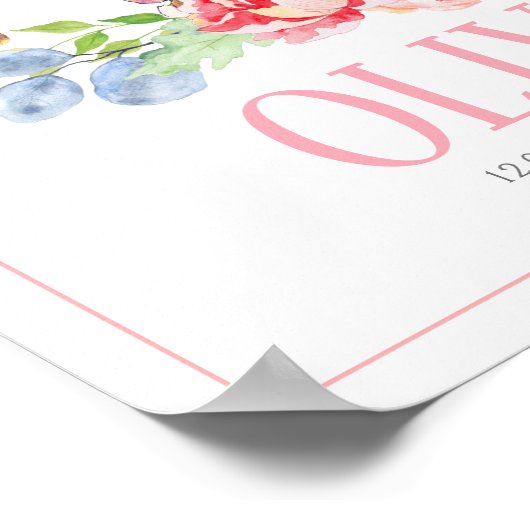 スイートバニーウサギ |カスタム新生児誕生プリント ポスター (角)