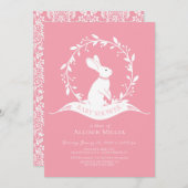 スイートバニーガールズベビーシャワー招待状 招待状 (正面/裏面)