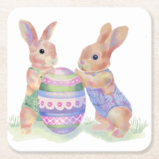 スイートバニーコースター スクエアペーパーコースター (正面)