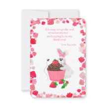 スイートバニーハギングカップケーキストロベリー誕生日