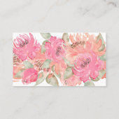 スイートバニーフローラベビーシャワーおむつラッフル 名刺 (裏面)