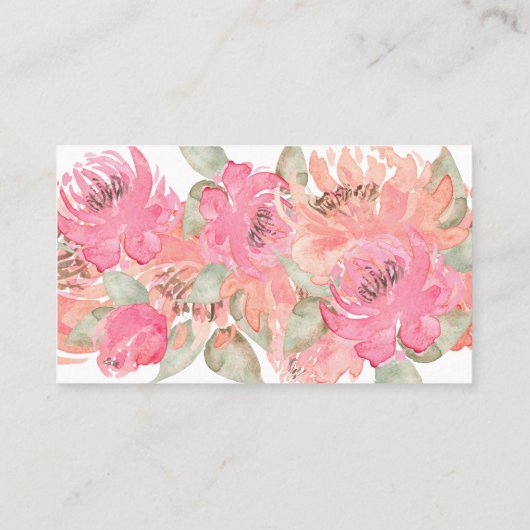 スイートバニーフローラベビーシャワーおむつラッフル 名刺 (裏面)