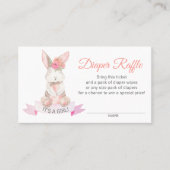 スイートバニーフローラベビーシャワーおむつラッフル 名刺 (正面)