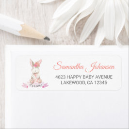 スイートバニーフローラベビーシャワー差出人住所 ラベル