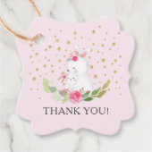 スイートバニーベビーシャワーお気に入りギフトラベル フェイバータグ (正面)