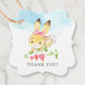 スイートバニーベビーシャワーお気に入りギフトラベル フェイバータグ (正面)