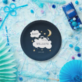 スイートバニーベビーシャワーネイビーブルー金ゴールド ペーパープレート (パーティー)
