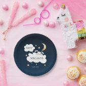 スイートバニーベビーシャワーネイビーブルー金ゴールド ペーパープレート (パーティー)