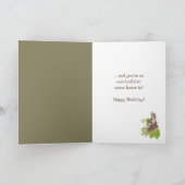 スイートバニーラビットおもしろい誕生日カード カード (内部)