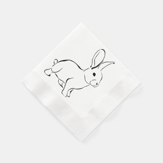 スイートバニーラビットキュート自然マンガアート 縁ありカクテルナプキン (角)