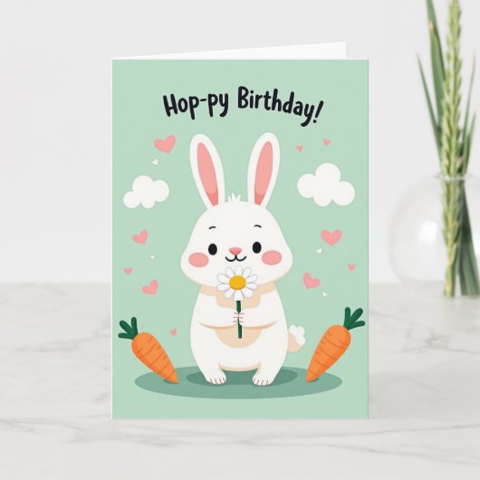 スイートバニー誕生日カード カード (正面)