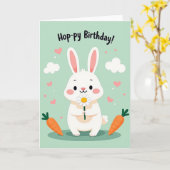スイートバニー誕生日カード カード (黄色い花)