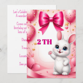 スイートバニー誕生日テーマ 🐰 招待状