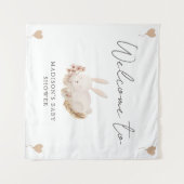 スイートバニー赤ちゃんシャワーへようこそ タペストリー (正面(横))