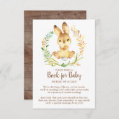 スイートバニー赤ちゃんシャワーベビー用ブック エンクロージャーカード (正面/裏面)