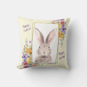 スイートバニー金ゴールドフレーム明るい色の花 クッション (正面)