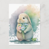 スイートバニー&ワイルドフラワーズハガキ ポストカード (正面)