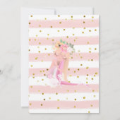 スイートバレエガールイラストレーションベビーシャワー 招待状 (裏面)