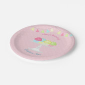 スイートバレリナカップケーキお祝い ペーパープレート (アングル)
