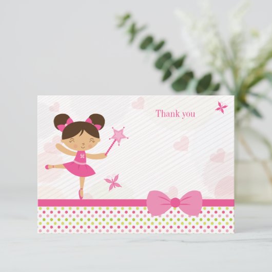 スイートバレリーナガールの誕生日サンキューカード サンキューカード (スタンド正面)
