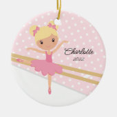スイートバレリーナバレエダンスクリスマスセラミックコーン セラミックオーナメント (正面)