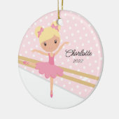 スイートバレリーナバレエダンスクリスマスセラミックコーン セラミックオーナメント (左)