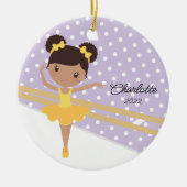 スイートバレリーナバレエダンスクリスマスセラミックコーン セラミックオーナメント (正面)