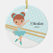 スイートバレリーナバレエダンスクリスマスセラミックコーン セラミックオーナメント (正面)