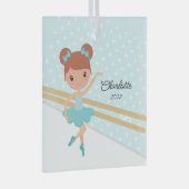 スイートバレリーナバレエダンスクリスマス ガラスオーナメント (正面右)