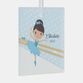 スイートバレリーナバレエダンスクリスマス ガラスオーナメント (正面右)