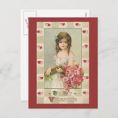 スイートバレンタインガールズウィズフローラブケット シーズンポストカード (正面/裏面)