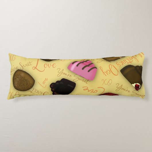スイートバレンタイン – バレンタインデキャンディパターン ボディピロー (正面)
