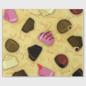 スイートバレンタイン – バレンタインデキャンディパターン ラッピングペーパー (フラット)