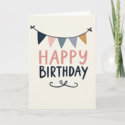 スイートバンティング 誕生日カード カード (正面)