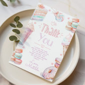 スイートバースデーパステルマカロンサンキューカード 招待状