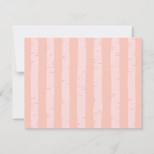 スイートバードハウスネストバード春ピンクベビーシャワー 招待状 (裏面)