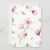 スイートバードピンクフローラガールベビーシャワーでドライブ 招待状 (裏面)