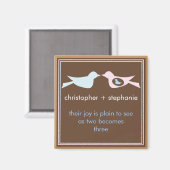 スイートバードファミリーカップルとベビー マグネット (正面/裏面)