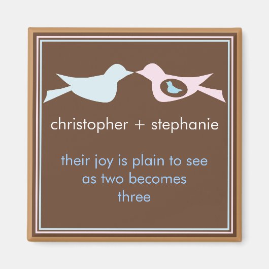 スイートバードファミリーカップルとベビー マグネット (正面)