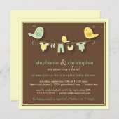 スイートバードファミリーカップルベビーシャワー招待状 招待状 (正面/裏面)